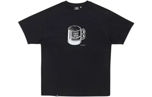 New Balance T Shirts Men's Black Crew Neck Moderate Other