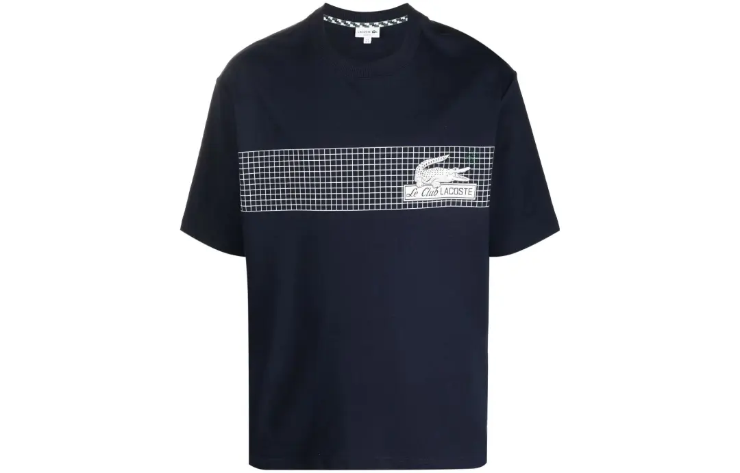LACOSTE T Shirts Men's Navy Blue Crew Neck