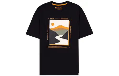 Timberland T Shirts Men's Black Crew Neck Moderate Straight Fit