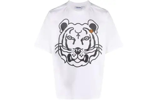 KENZO T Shirts Men's White Crew Neck Moderate Straight Fit