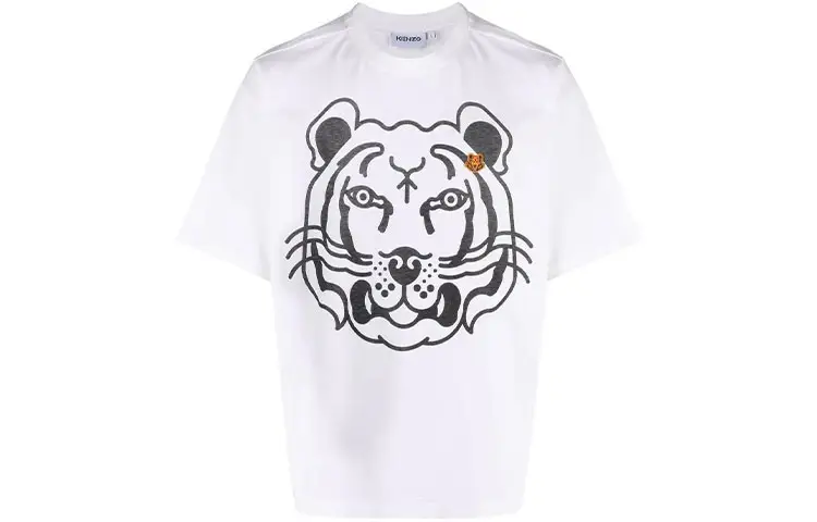 KENZO T Shirts Men's White Crew Neck Moderate Straight Fit