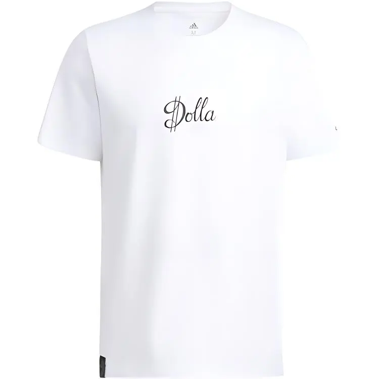 Adidas T-Shirts Men's White Crew Neck Moderate Straight Fit