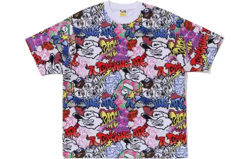 A BATHING APE T Shirts Men's Multicolor Crew Neck Thin Straight Fit