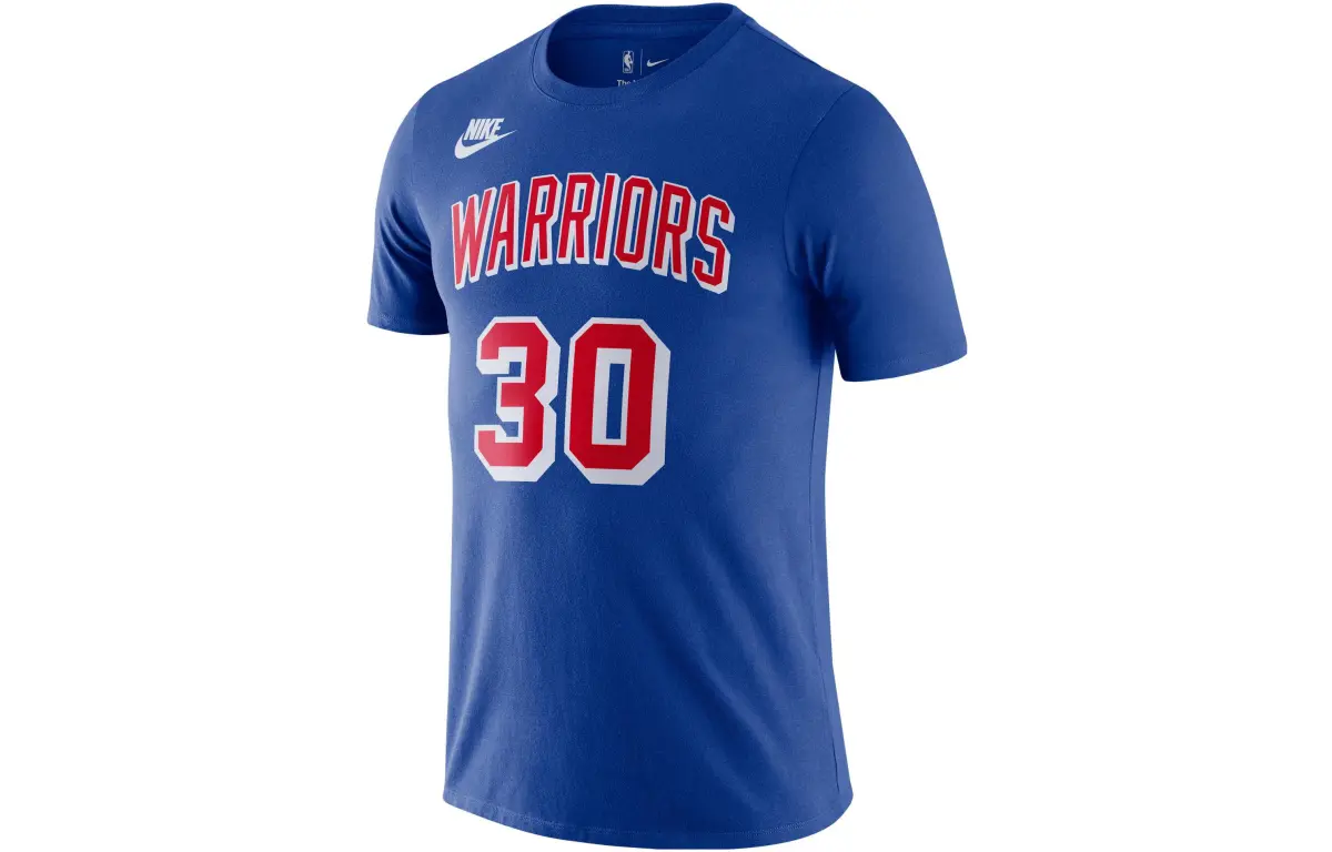 Nike NBA T-Shirts Men's Blue Crew Neck Moderate