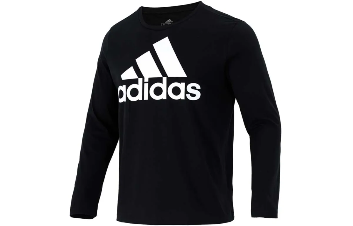 Adidas T-Shirts Men's Black Crew Neck Moderate Straight Fit
