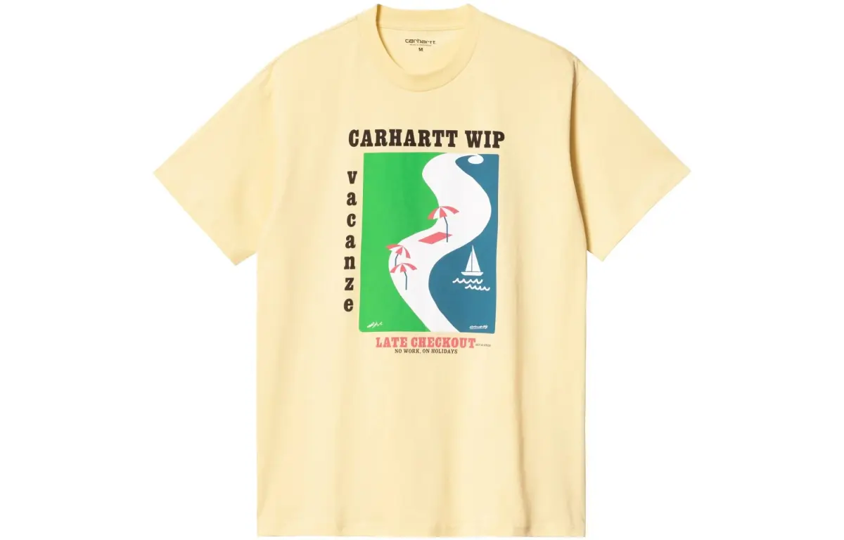 Carhartt WIP Carhartt WIP SS23 T-Shirts Men's Yellow Crew Neck Moderate Straight Fit