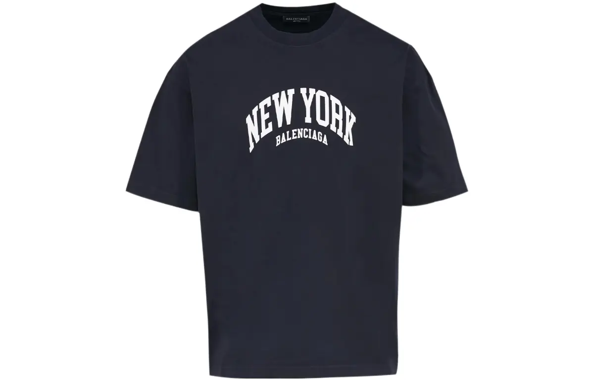Balenciaga SS22 T Shirt Regular Fit Men's Navy Blue