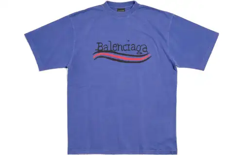 Balenciaga T Shirt Loose Fit Men's Dark Blue