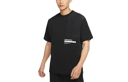 Jordan Drop Shoulder Sleeve T-Shirt Men's Black