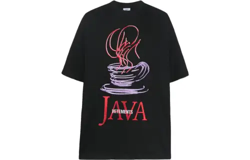 Vetements Java logo-embroidered T-shirt