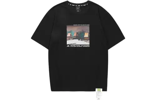 Skechers Cultural Creativity Collection T Shirts Unisex Carbon Black/0018 Crew Neck Moderate Other