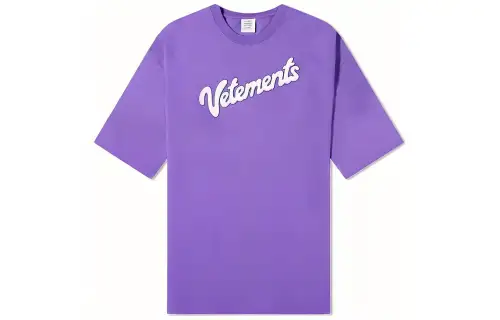 Vetements T Shirts Men's Purple Crew Neck Moderate