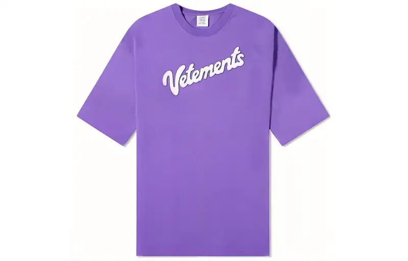 Vetements T Shirts Men's Purple Crew Neck Moderate