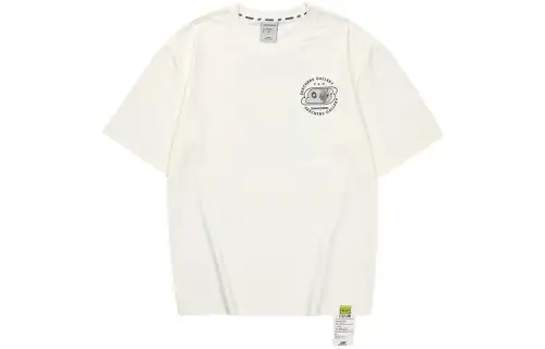 Skechers Cultural Creativity Collection T Shirts Unisex Marshmallow White Crew Neck Moderate Straight Fit