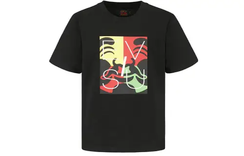 EVISU T Shirts Men's Black Crew Neck Moderate Straight Fit