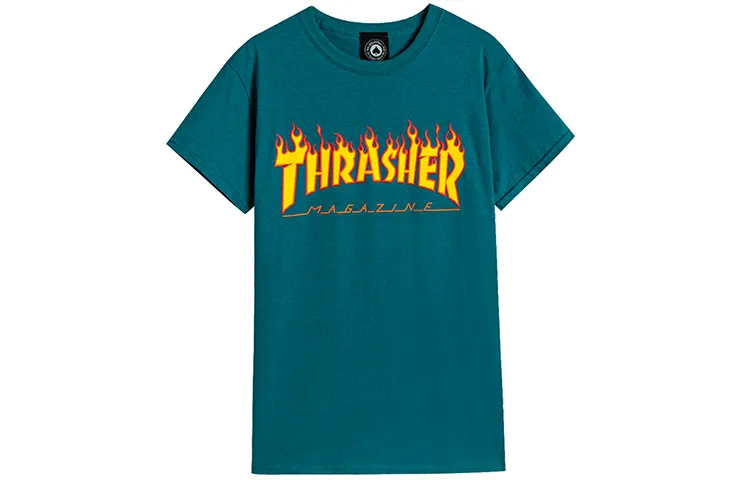 Thrasher T Shirt US Version Unisex Lake Blue