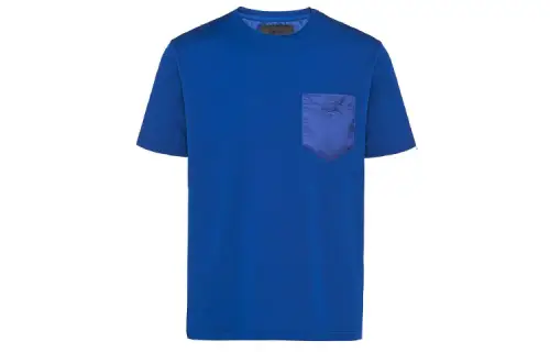 PRADA T Shirts Men's Dark Blue Crew Neck Moderate Straight Fit