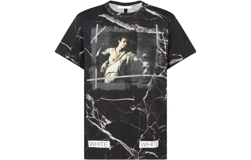 OFF WHITE T Shirts Unisex Gray Crew Neck Moderate Straight Fit