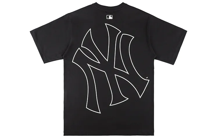 MLB New York Yankees T-Shirts Unisex Black Crew Neck Moderate