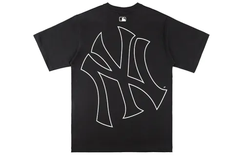 MLB New York Yankees T Shirts Unisex Black Crew Neck Moderate Straight Fit