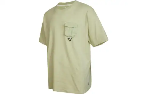 Converse T Shirts Men's Light Green Crew Neck Moderate Straight Fit