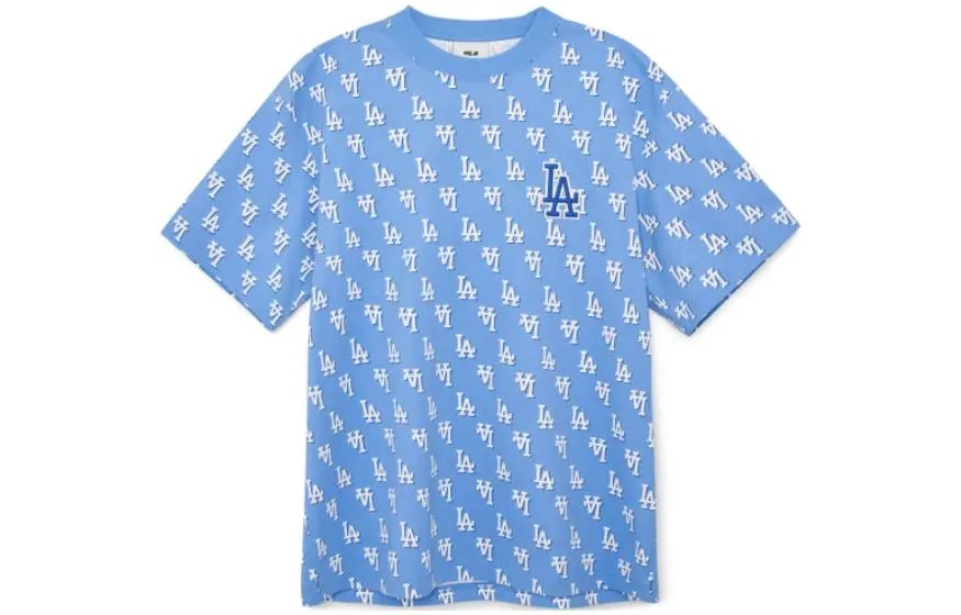 MLB T-Shirts Unisex Blue Crew Neck Moderate
