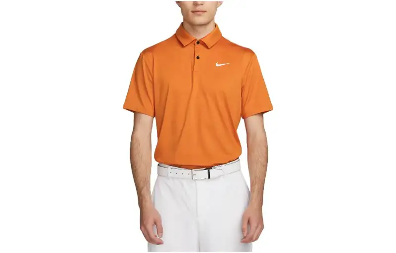 Nike T Shirts Men's Orange Polo Collar Moderate Straight Fit