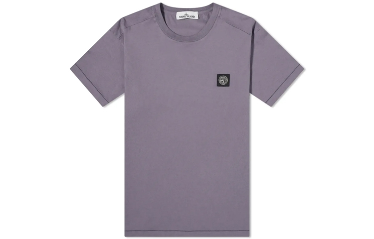 STONE ISLAND Stone Island SS21 patch compass logo loose short-sleeved T-shirt men's gray purple