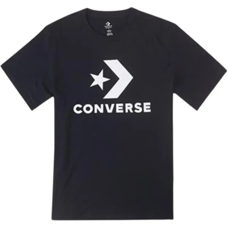 Converse T Shirts Unisex Black Crew Neck Moderate Straight Fit