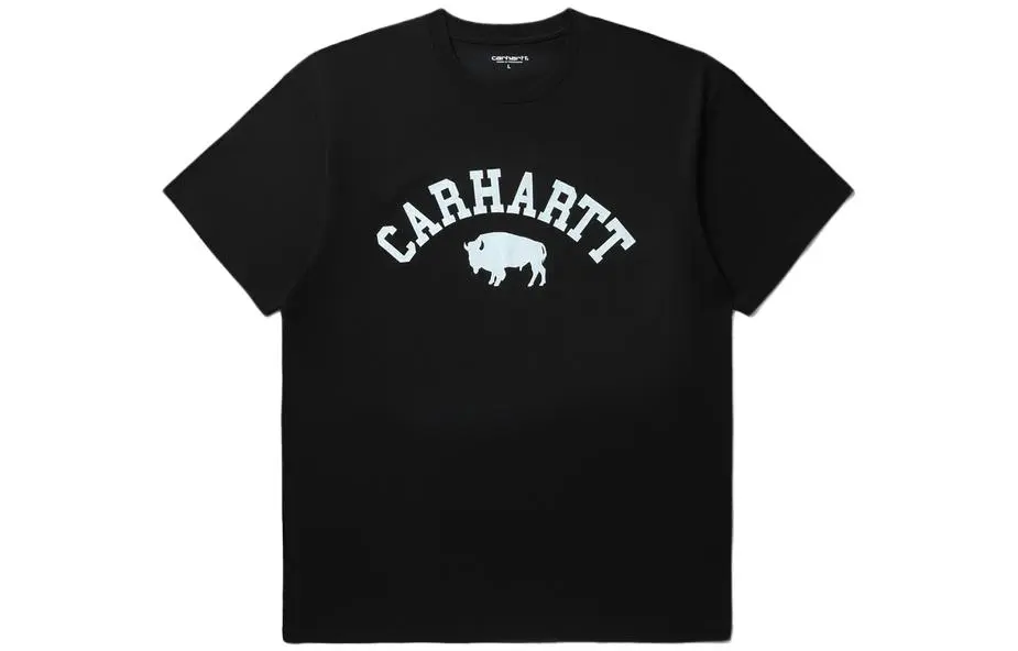 Carhartt WIP SS23 CHROMO T-Shirts Men's Black Crew Neck Moderate Straight Fit