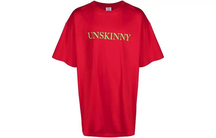 Vetements T Shirts Unisex Red Crew Neck Moderate Straight Fit