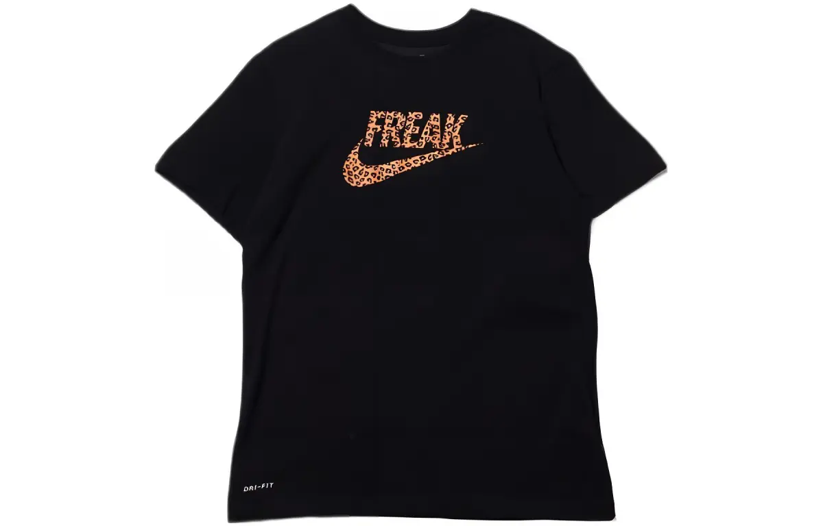 Nike T-Shirts Men's Black Crew Neck Moderate Straight Fit