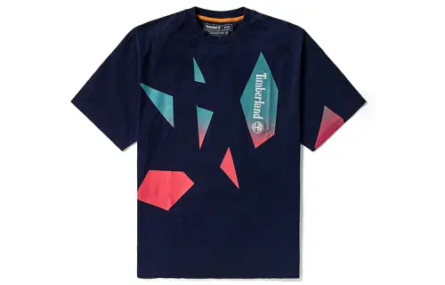 Timberland T Shirts Men's Blue Crew Neck Moderate Straight Fit