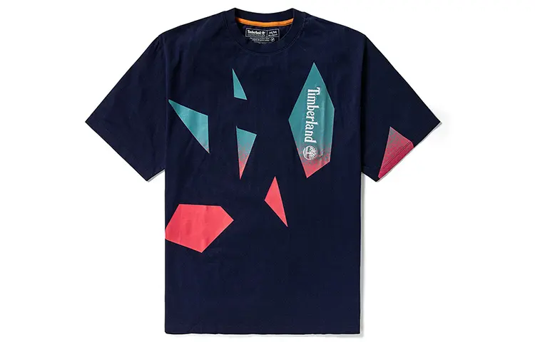 Timberland T Shirts Men's Blue Crew Neck Moderate Straight Fit