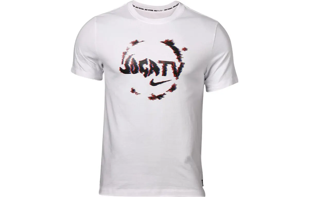 Nike T-Shirts Men's White Crew Neck Moderate Straight Fit