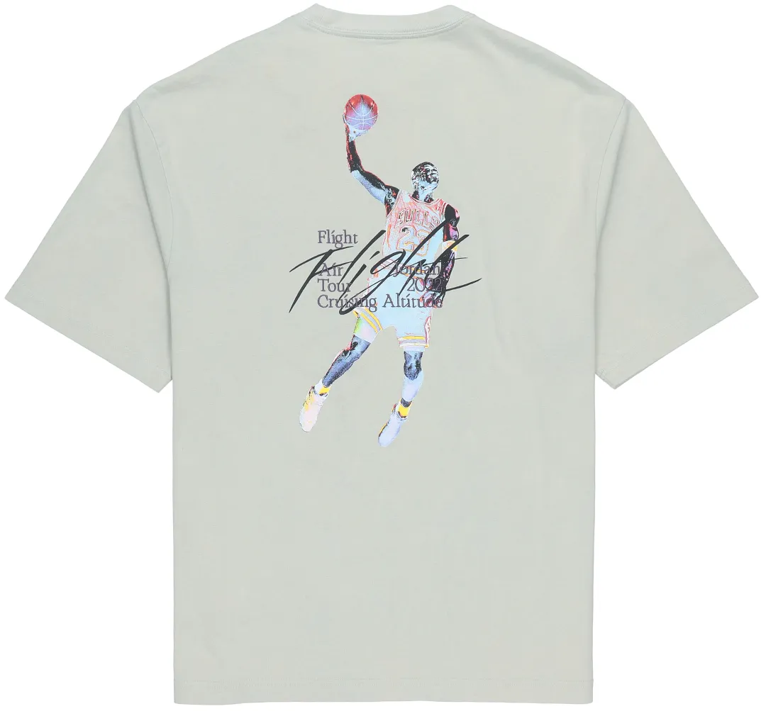 Jordan T Shirts Men's Aqua Blue Crew Neck Moderate Straight Fit