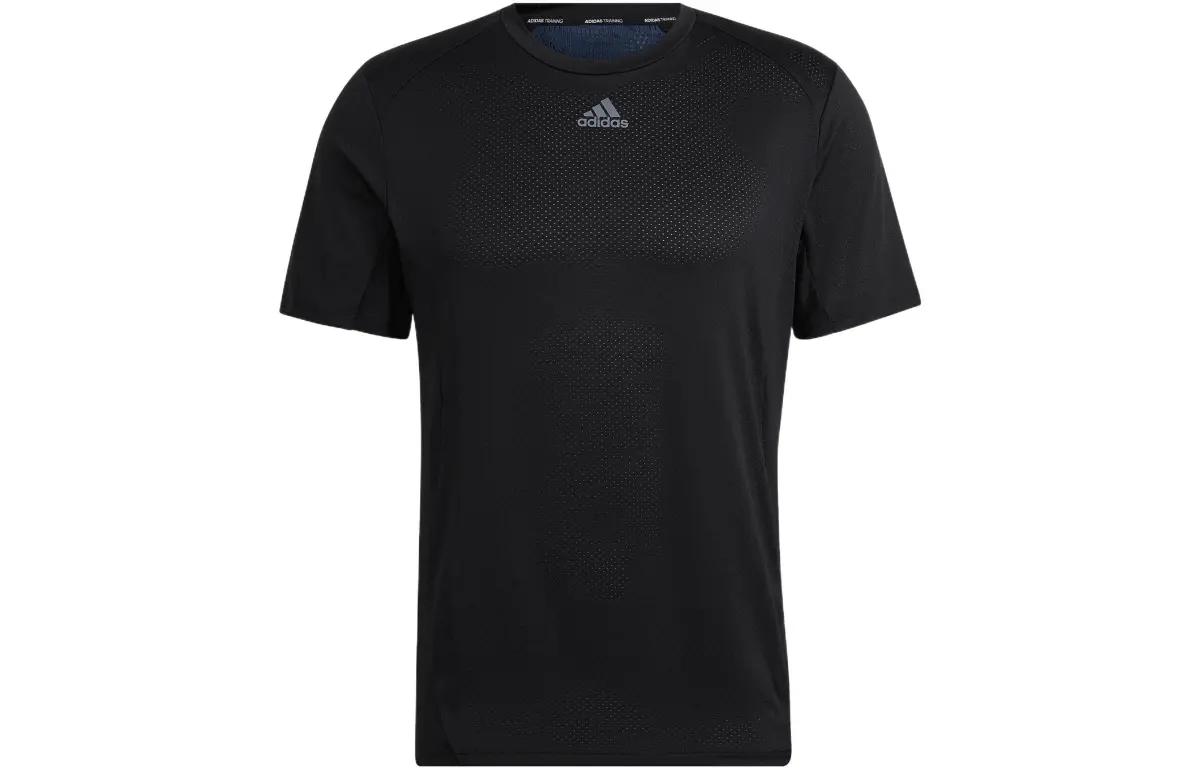 Adidas T-Shirts Men's Black Crew Neck Moderate Straight Fit