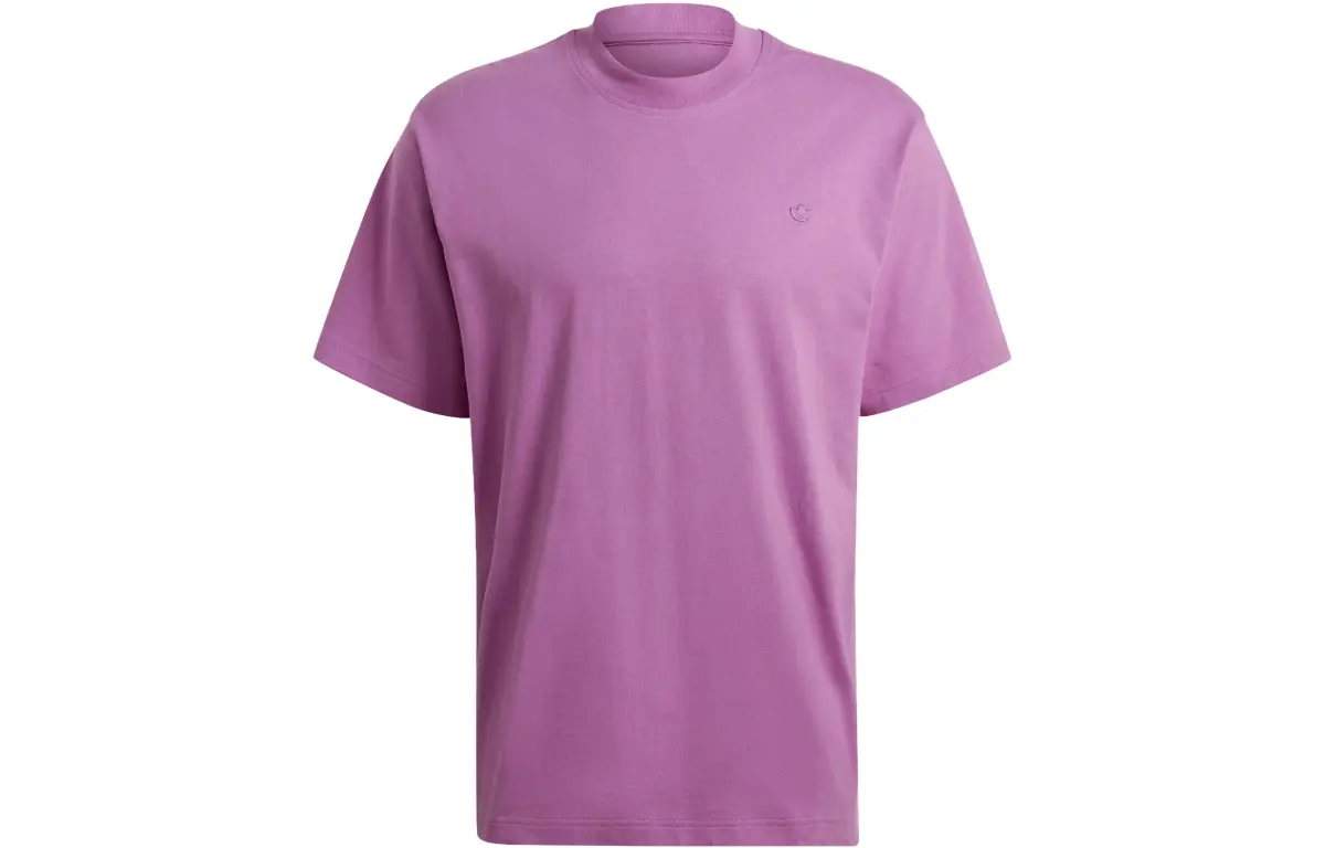 Adidas T-Shirts Men's Purple Crew Neck Moderate Straight Fit