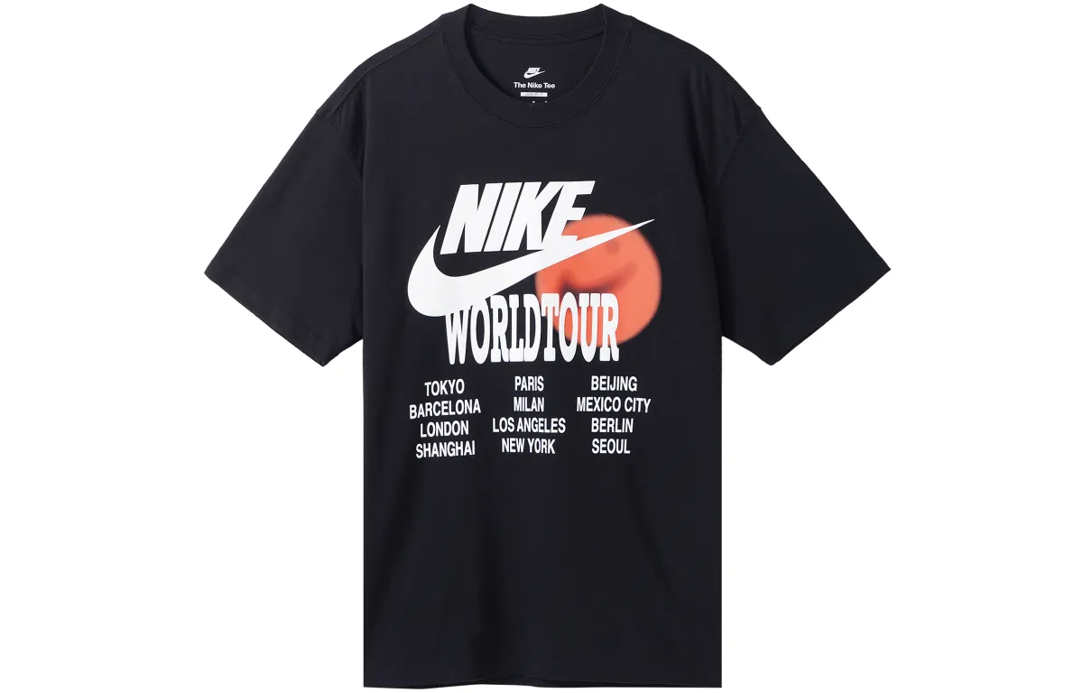 Nike T-Shirts Men's Black Crew Neck Moderate Straight Fit