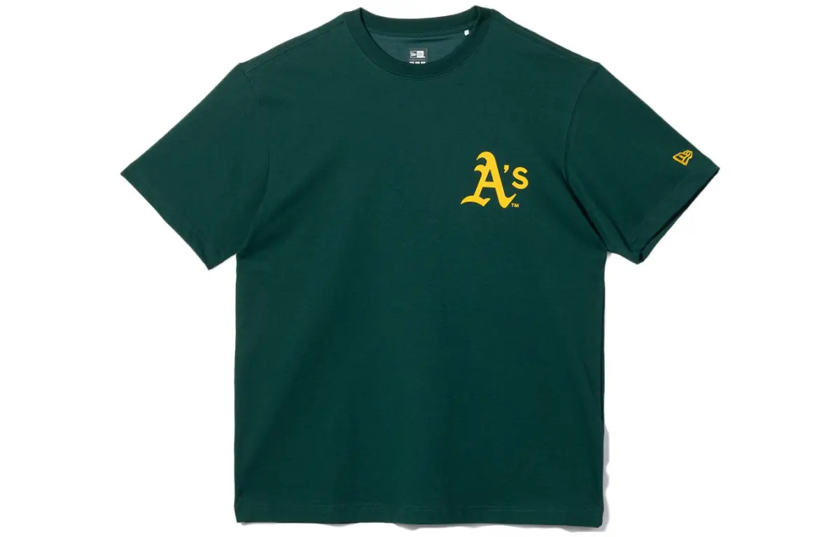 New Era T-Shirts Unisex Green Crew Neck Moderate Straight Fit