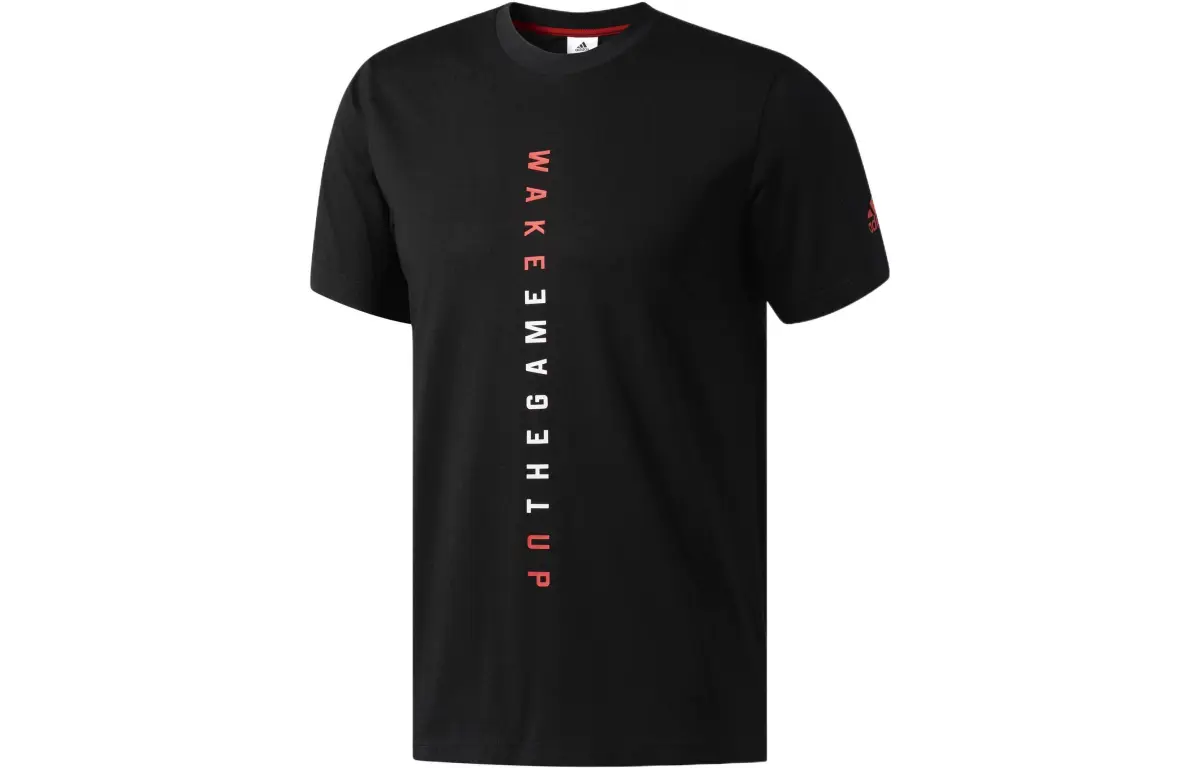 Adidas T-Shirts Men's Black Crew Neck Moderate Straight Fit