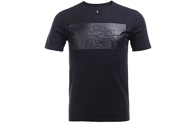 Jordan T-Shirts Men's Black Crew Neck Moderate Straight Fit