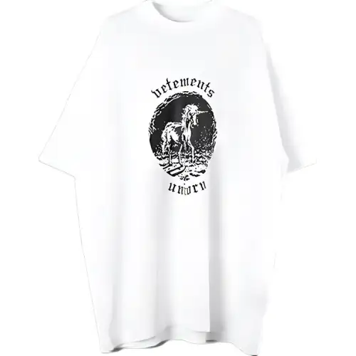 Vetements T Shirts Unisex White Crew Neck Moderate Straight Fit