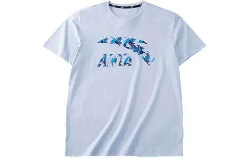 ANTA T Shirts Unisex Ceramic Blue Crew Neck Moderate Straight Fit