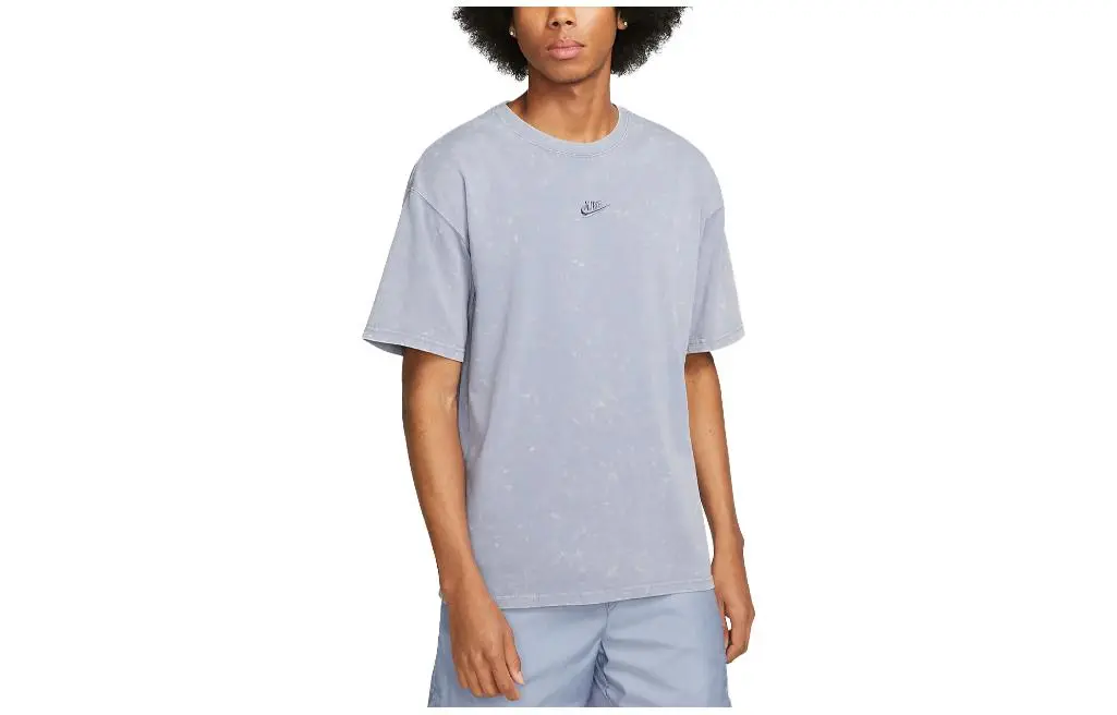 Nike T-Shirts Men's Steel Blue Crew Neck Moderate