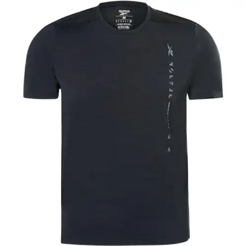 Reebok T Shirts Men's Black Crew Neck Moderate Straight Fit