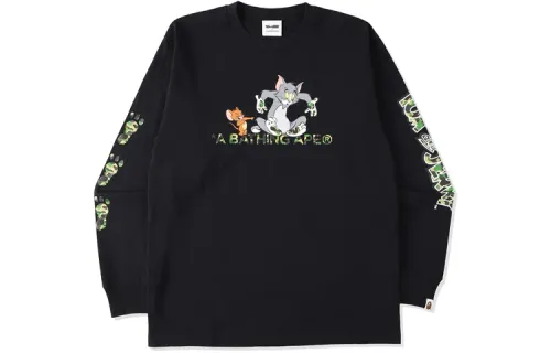 Bape X Tom And Jerry Footprints L/S Tee