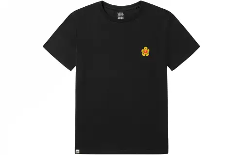 Vans T Shirts Unisex Black Crew Neck Moderate Straight Fit
