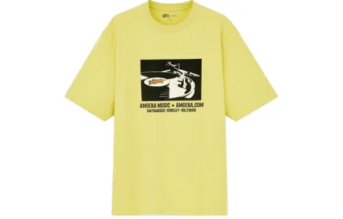 UNIQLO T Shirt Unisex Apricot Yellow