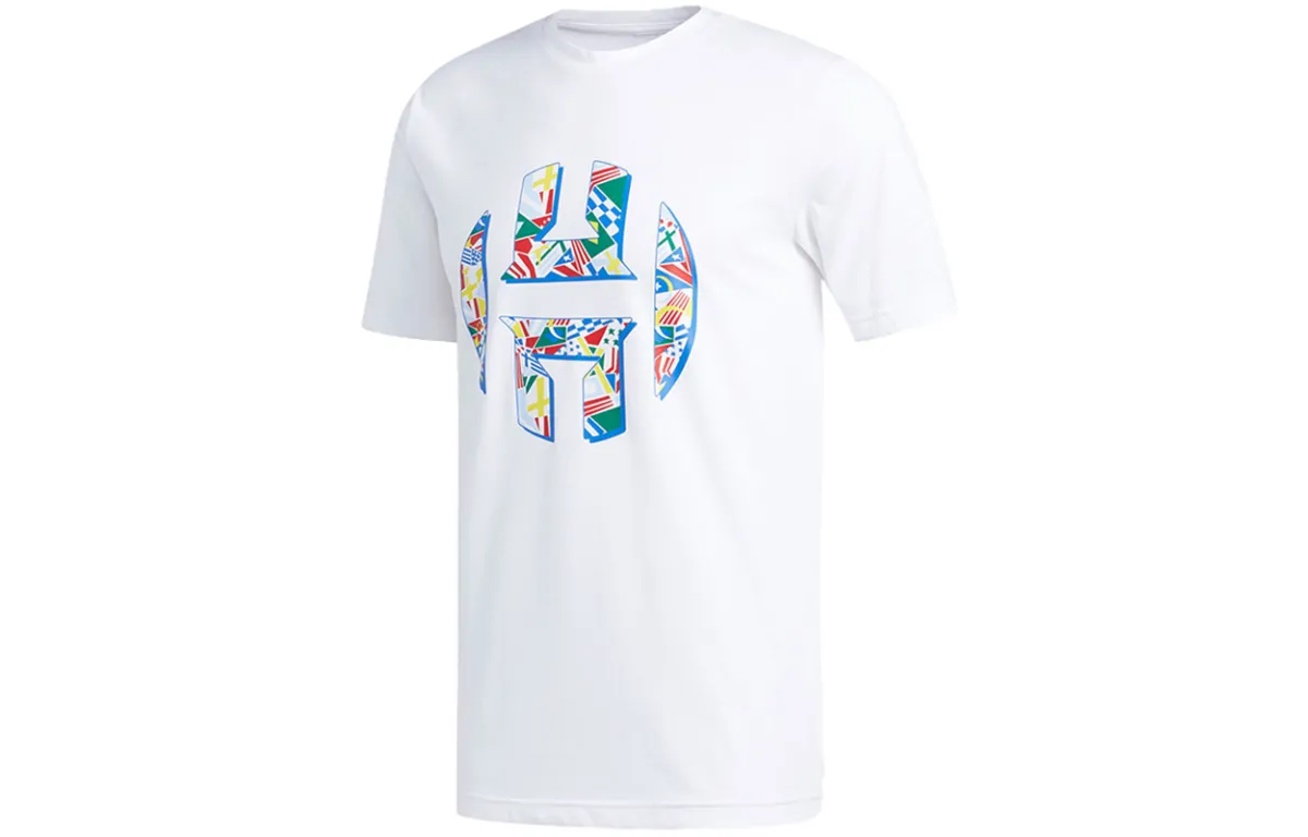 Adidas T-Shirts Men's White Crew Neck Moderate Straight Fit